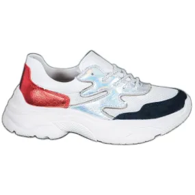 Filippo Leather Colorful Sneakers white